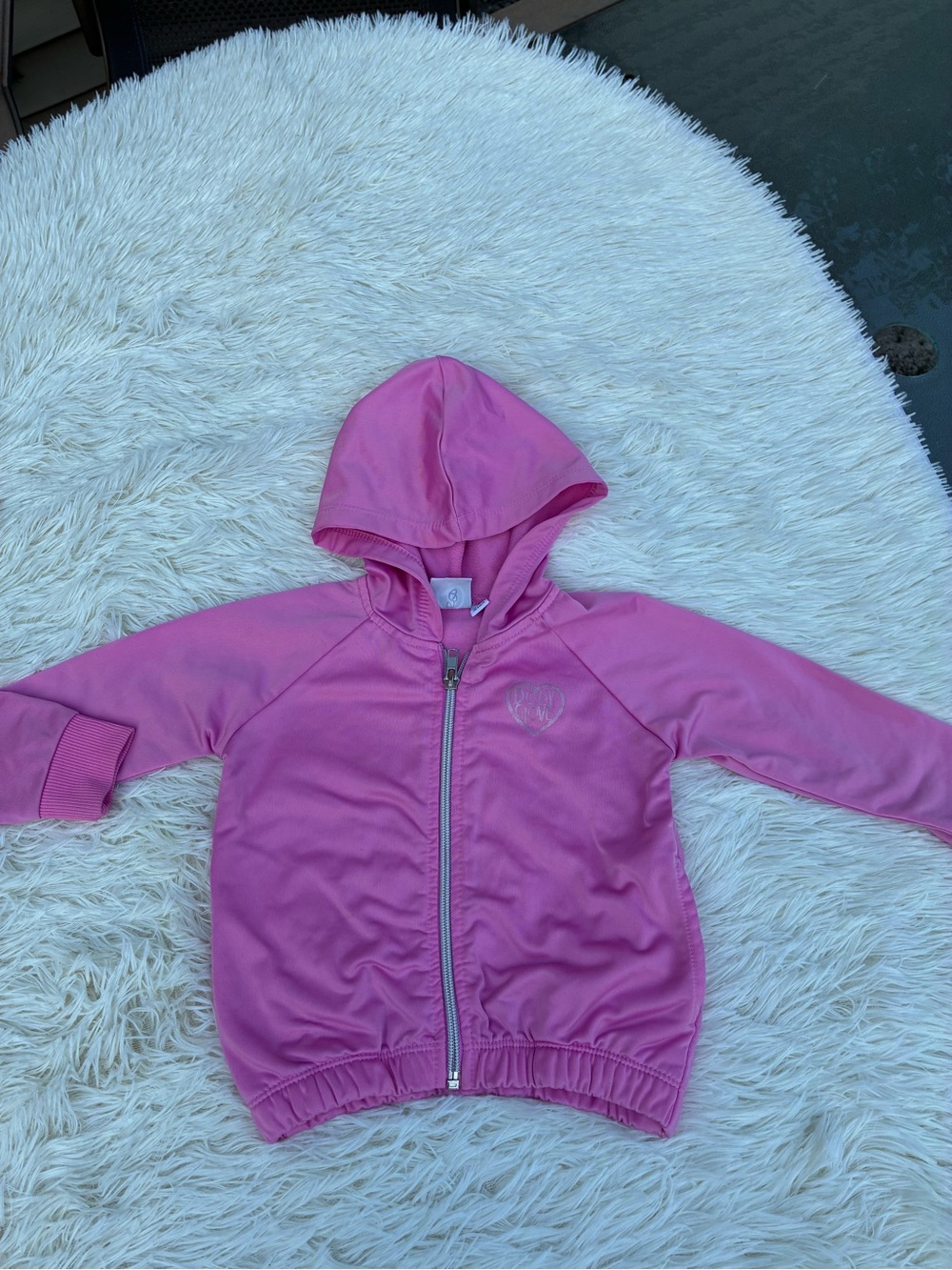 Girls' Pink Hooded Zip Sweatshirt(it’s has a small scratch) please see the video